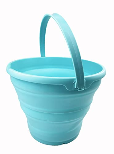 SAMMART 10L zusammenklappbarer Kunststoffeimer – Faltbare runde Wanne – tragbarer Wassereimer zum Angeln – platzsparender Wassertopf für den Außenbereich (Ausgang)