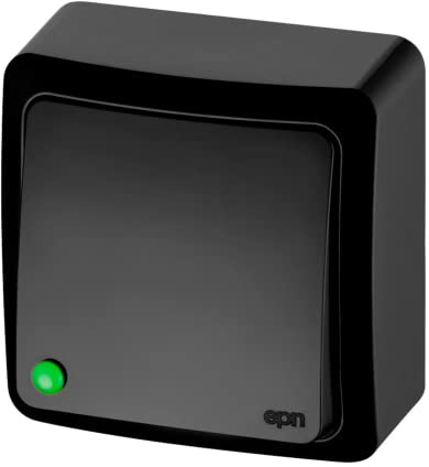 asvendo serie eléctrica/de superficie/interruptor de luz/conmutador/pulsador/enchufe simple/enchufe doble/negro (pulsador de timbre)