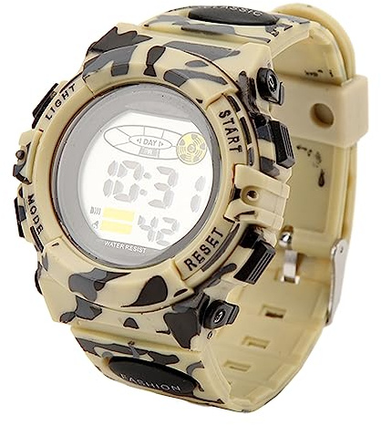 VGEBY Sportklocka 12-24-timmarssystem Digitalklocka Vattentät Noctilucent Chronograph Herr Studentpresent Utomhuskamouflagefärg (khaki)
