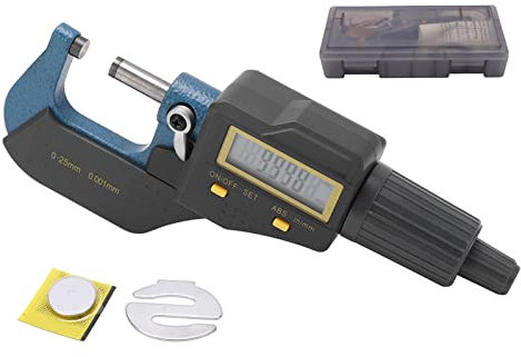 Fyearfly Micrometro Digitale, Calibro Ad Alta Precisione da 0,001 Mm, Strumento di Misurazione Elettronico, Diametro Esterno, Spessimetro Elicoidale con Batteria