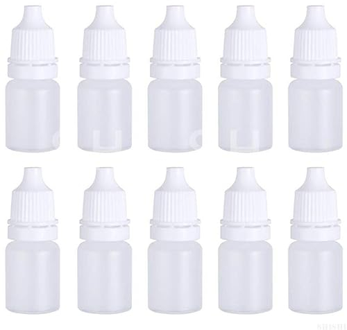 TERPCO 20 Stück Tropfflaschen zum Zusammendrücken für Augenflüssigkeiten, nachfüllbar mit kindersicherem Verschluss, 5 ml, 10 ml, 15 ml, 20 ml, 30 ml, 50 ml, 100 ml, 20 Stück x 50 ml, weiß, LDPE