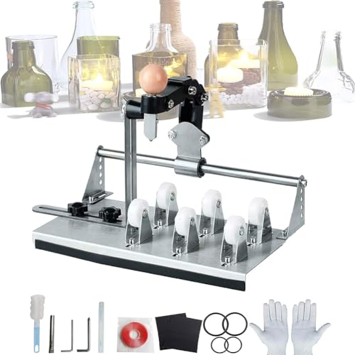 Glasflaschenschneider-Werkzeug mit komplettem Zubehör, DIY-Glasschneider-Kit für alle Formen und Winkel, perfekt für Bier, Whiskey, Weinflaschen