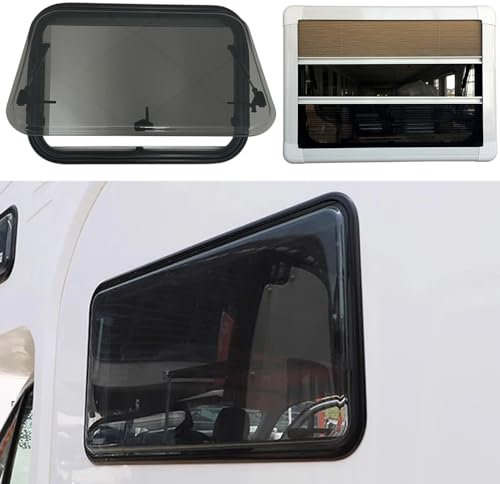 CHHMAELOVE Wohnmobil-Notfallfenster mit Verdunkelungsvorhängen, Doppellagiges ausziehbares Fenster, passend für 1,18–3,15 Zoll große Wohnmobil-Wandtür,800x700mm