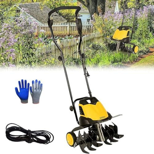 JODAIS Motoazada de jardín eléctrica, cultivadora rotativa de 2400 W, 6 Cuchillas, Profundidad de labranza de 22 cm, Ancho de arado de 45 cm, azada de Motor rotativa Plegable, para césped, huerto