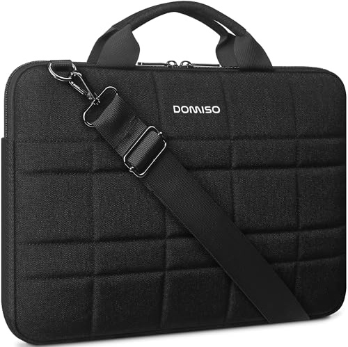 DOMISO 15-15,6 Zoll Wasserdicht Laptop Schultertasche Laptophülle Tablet Tasche Schutzhülle für 15.6 Lenovo IdeaPad ThinkPad/HP Spectre x360 Pavilion 15 Envy 15 / Dell XPS 15 / Asus, Schwarz