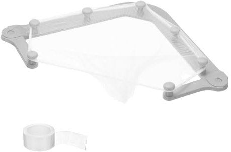 sourcing map Triangle Tri-Holder Filter, Mesh Sink Strainer Bags Corner Sink Strainer Bag for Waste Leftover, Grey(1 Holder + 200 Bags)