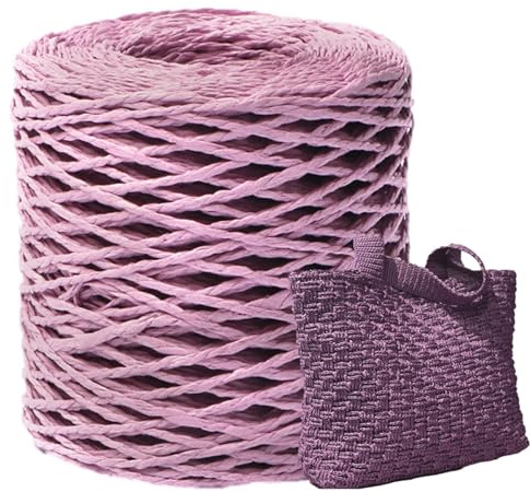 Raffia Garn Zum Häkeln, 150M Raffia Papierband Naturbast, Raffia Paper Schnur, Geschenkband Verpackung Papier Bindfäden Für, Strandtaschen, Hüte, di y Handwerk Weberei Dekoration