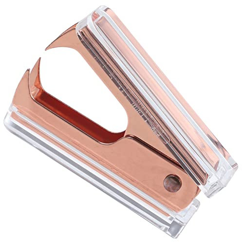 CAXUSD Heavy Duty Acrylic Staple Remover Ergonomic Design, Rose Gold Marble Pattern Office Stapler Remover Tool for School and Home Use