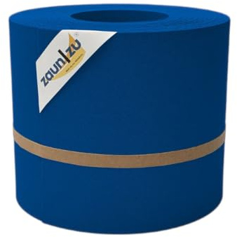 zaun|zu® Premium 26m Rolle Sichtschutzstreifen | genarbte Oberfläche | Lederstruktur | PP für Doppelstabmatten UV-beständiger Sichtschutz | Zaunblende Made in Germany Enzianblau, 26m