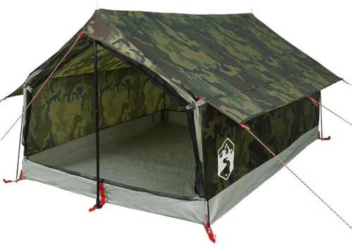 vidaXL Campingzelt, Trekkingzelt für 2 Personen Wasserdicht, Zelt mit Insektenschutz für Outdoor Camping Wandern, Wanderzelt Leicht Tragbar, Grün