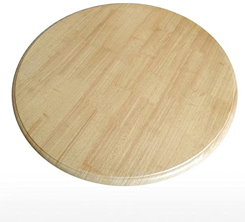 Lazy Susan - Tocadiscos redondo de madera maciza para mesa de comedor, resistente, giratoria de 360°, rotación silenciosa y suave, color de tronco de 90 cm