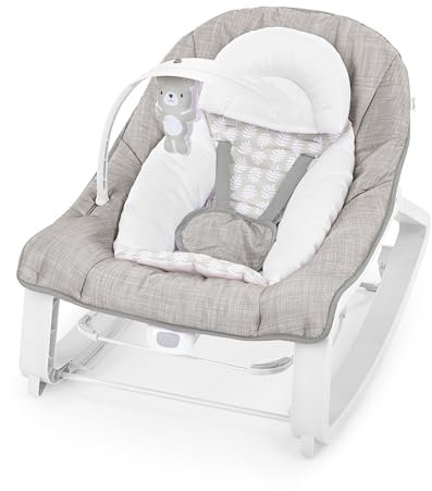 Ingenuity Keep Cozy 3-in-1 Baby Wippe, Sitz und Schaukel für Babys bis Kleinkinder, mit Vibrationen und Spielzeugstange, 0-30 Monate, Bär Linden