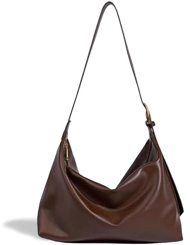 KESUDE Handtasche Damen Shopper Tasche groß Vintage PU Leather Design Hobo Bag Elegante Schultertasche Womens Shoulder City Bags – Perfekt für den Alltag & Büro,Uni, Arbeit (Kaffee)