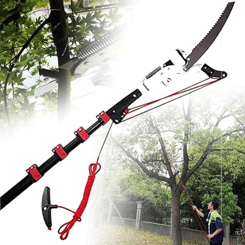 Professionale Troncarami Telescopica,Regolabile da 3.6m a 7.2m,Tagliasiepi Tagliarami Con Corda,Sega Ad Asta Telescopica,Tagliarami Manuale,Sega Per Potatura,per segare o tagliare i rami(3.6M (12FT))