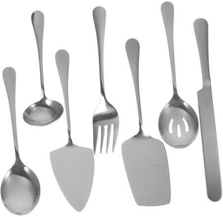 Zerodeko Utensili Da Portata in Acciaio Inossidabile Cucchiai e Forchette Per Buffet Posate Da Cucina e Dessert Per Feste e Barbecue Pratiche e Resistenti