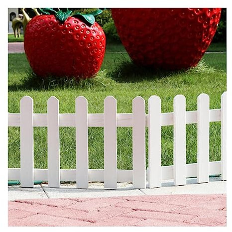 BTYQKZVPM Bordure da giardino in legno, Ringhiera decorativa flessibile for cortile, bordatura fai da te for esterni(White,50x50cm/8pcs)