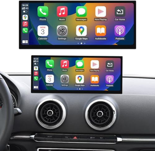 Road Top 12,3 Écran CarPlay pour Audi A3/S3 avec MIB Système (2014-2019) | HD Ultra-Fin Autoradio Écran Tactile Linux, CarPlay sans Fil, Android Auto, Mirrorlink