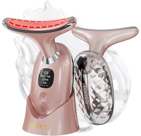 Face Massager & Neck Sculptor, EMS Microcurrent 45°C Heating Red Light Therapy Device for Double Chin Skin Lifting Firming