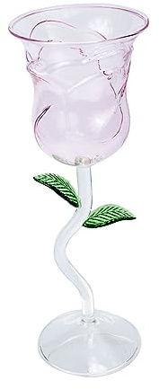 MOTHNUR Verre à Vin Forme Rose Décoratif Élégant pour Fête et Cocktail Gobelet à Pied Coloré pour Anniversaire Mariage Banquets