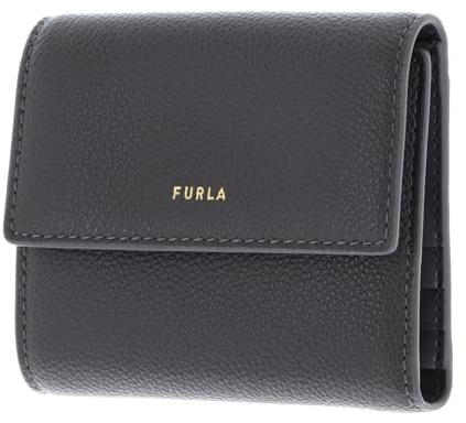 Furla Leder Geldbörse Vitello Night Goccia Compact Wallet Urban Gray grau