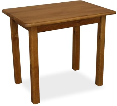 Metdrew Holzküchentisch | Kiefernholz | Tisch für 2 Personen | Kleiner Tisch | Wohnzimmertisch | Esstisch aus Holz | Tischplatte mit abgerundeten Kanten | Maße: 90x60 | Farbe: Rustikale Eiche