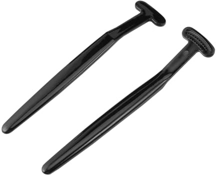 GARVALON Raschietto per Lingua e Facile da Usare 2 Pezzi in Plastica Nero la Pulizia della Lingua Design Ergonomico per L'igiene Orale Quotidiana