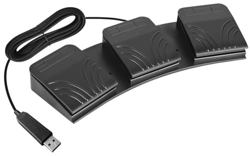 HuddleGlow Pedal de Pie USB para PC, Interruptor de Pie Triple, Pedal de Teclado, Tecla de CombinacióN Personalizada, Pedal de Juego de PC para Teclado de Ordenador PortáTil