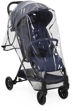 Chicco Parapluie Universel pour Poussettes, Protection Contre la Pluie et le Vent avec Fixations à Sangle, Compatible avec la Plupart des Poussettes, Transparent et Facile à Monter