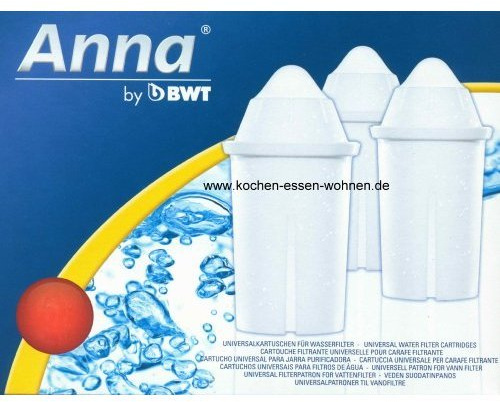 12 Anna Monomax Wasserfilter Kartuschen passend auch für Brita Classic, PearlCo