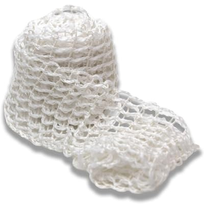Fackelmann Elastisches Fleischnetz, Metzgernetz für gefülltes Fleisch, Braten, Räuchern oder Rindfleisch, aus Polyester, weiß, ca. 2 m lang, 1 Stück