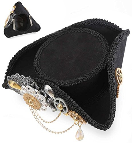 KarnevalsTeufel.de Mini-Hut Steampunk schwarz Haar-Clip Kopfbedeckung