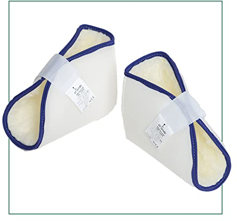 Ortones - Talloniere Antidecubito – Coppia di Protettori per Tallone, Piede o Gomito per la Prevenzione di Piaghe e Ulcere da Pressione – Uso Quotidiano a Letto o su Sedia a Rotelle, Bianco