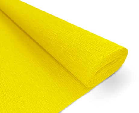 Crepe Papper Premium 160 g/m2 - för Florister och Konstprojekt - 104 Gul