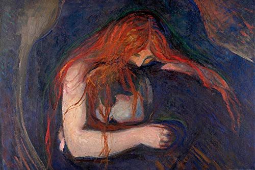 1art1 Edvard Munch XXL Poster Vampir, 1895 Plakat | Bild 120x80 cm