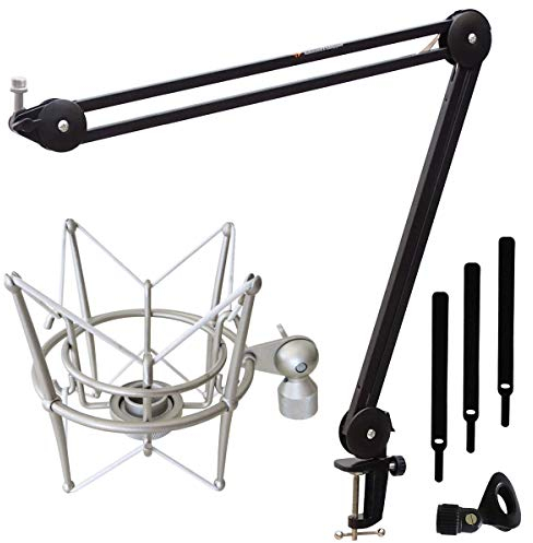 keepdrum MS138 Mikrofonarm-Stativ Gelenk-Stativ + MS089SV Mikrofon-Spinne für G-Track AT-2020/USB+