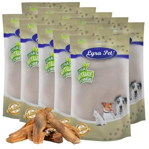 Lyra Pet® 10 kg Rinderkopfhaut Goldbraun dunkel getrocknet Kausnack Hunde | Naturbelassener Kauartikel vom Rind - Proteinreiches Leckerli - Harte & zähe Konsistenz- Fettarm & leicht verdaulich