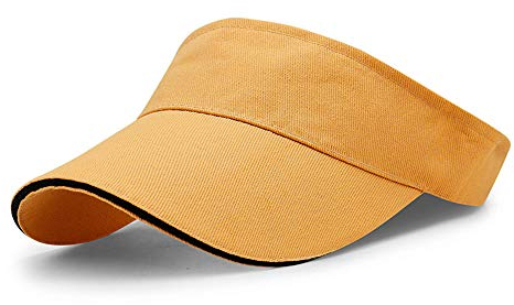 VSUSN Unisex Visor Cap Sonnenhut Einstellbar Sommerhut mit Klettverschluss für Damen und Herren, Gelb