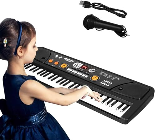 61 Tasten Elektronische Klavier für Kinder ab 6 7 8 9 10 11 12 Jahren | Jahren Klavier Keyboard Einführendes Musiktraining Für Anfänger, Musikalische Ausbildung, Kinder Geschenk Jungen Mädchen