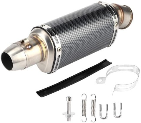 Tubo Moto, Yctze Tubo di Scarico Corto 51mm 2in Universale Modificato in Fibra di Carbonio Stile Moto Scooter Marmitta Bici da Strada per escape moto universal marmitta atv