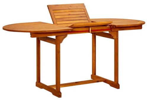 vidaXL Table à dîner de Jardin (120-170) x80x75 cm Bois d'acacia Massif