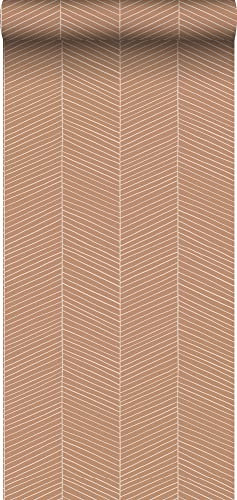 papier peint chevron terracotta claire 53 cm x 10.05 m - ESTAhome