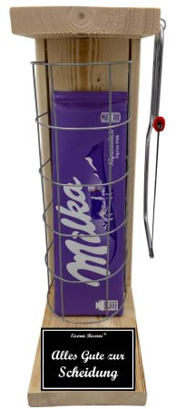 Geschenk zur Scheidung Milka Geschenkset - Eiserne Reserve Gitterkäfig mit Säge - Scheidung Party Geschenk Man Frau Geschenke zur Scheidung -s- Alles Gute zur Scheidung