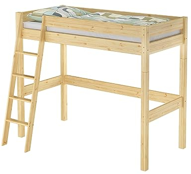 Erst-Holz®Hochbett für Kinder 90x200 Kinderbett Stockbett Kiefer massiv V-60.20-09-20Zohne Zubehör