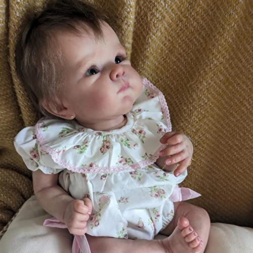 Anano Reborn Baby Puppen Echte Aussehende Puppe 18 Zoll Realistische Newborn Baby Puppen Mädchen Wie Echte Bebe Reborn Babys Mädchen Lebendige Mund Reborn Puppe Geschenk Mit Verwurzeltem Haar