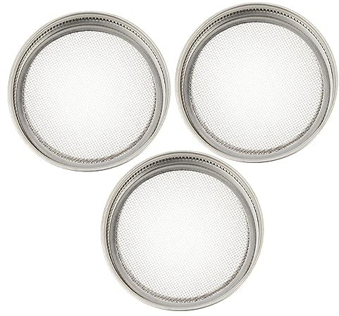 BESTonZON 3stücke Deckel Sieb Für Einmachgläser Edelstahl Sprossenglas-Deckel Mit Deckelsiebsieb Für Alfalfa Brokkoli Mungobohnen Und Mehr
