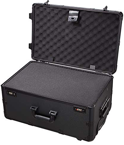 Valigia portautensili in alluminio, valigetta da volo con schiuma imbottita, cassetta portautensili portatile con serratura, per strumenti di misurazione, custodia da trasporto 54x35x28 cm (spugna r