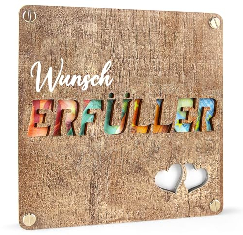 Frexpor Geldgeschenke Holz Grußkarte Wunscherfüller, Personalisierte Geld Geschenk Verpackung für Geburtstag, Jugendweihe, Reisen, Hochzeit, Konfirmation, Kommunion …