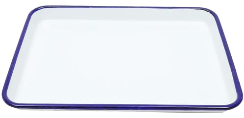 HOLIDYOYO Enamel Baking Tray Reusable Non-Stick Oven Roasting Dish Heat-Resistant for Family Dinners Desserts and Shops Easy to Clean Glossy Finish
