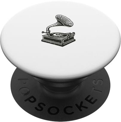 Stampa vintage Grammofono Giradischi Retro Music Lover PopSockets PopGrip Intercambiabile