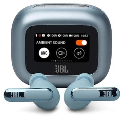 JBL Live Beam 3 - Auricolari con cancellazione del rumore senza fili, 48 ore di riproduzione totale, ricarica wireless, 6 microfoni per chiamate perfette, connessione multipunto, impermeabile IP55 e